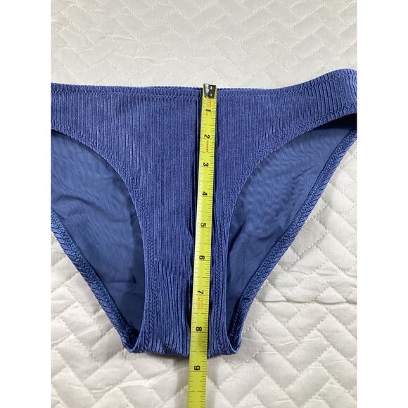 Aerie Womens Ribbed Bikini Bottom XS Blue Pool Beach Vacation Vibes NWT Summer - Picture 4 of 5